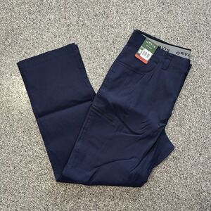 Orvis Tech Pants Mens 34x30 Straight Navy Blue Stretch Water Repel All Weather